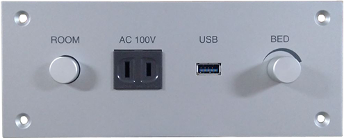H.照明のスイッチ3個＋USB＋ACコンセント/ 照明スイッチはOn/Off片切、三路に対応。
